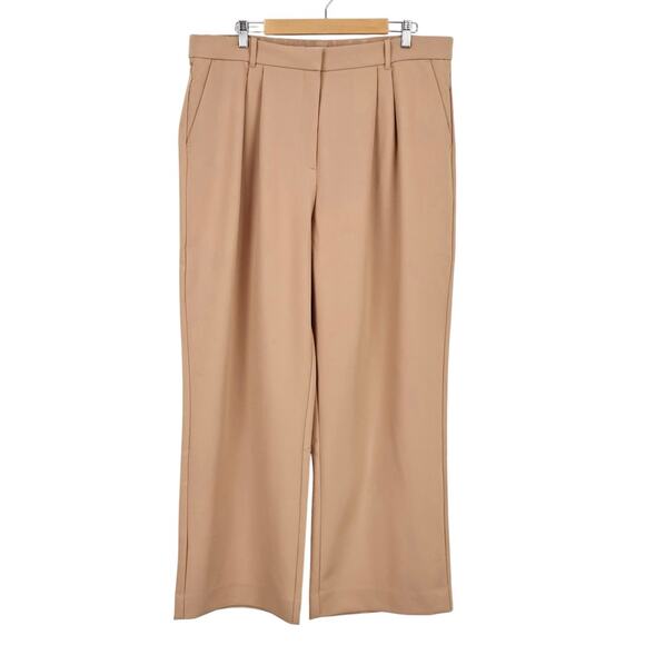 NWT Abercrombie & Fitch Sloane Tailored Wide Leg Pant In Tan Size 34 Regular - Picture 3 of 10